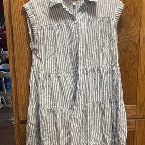 Umgee Blue and White Striped Dress